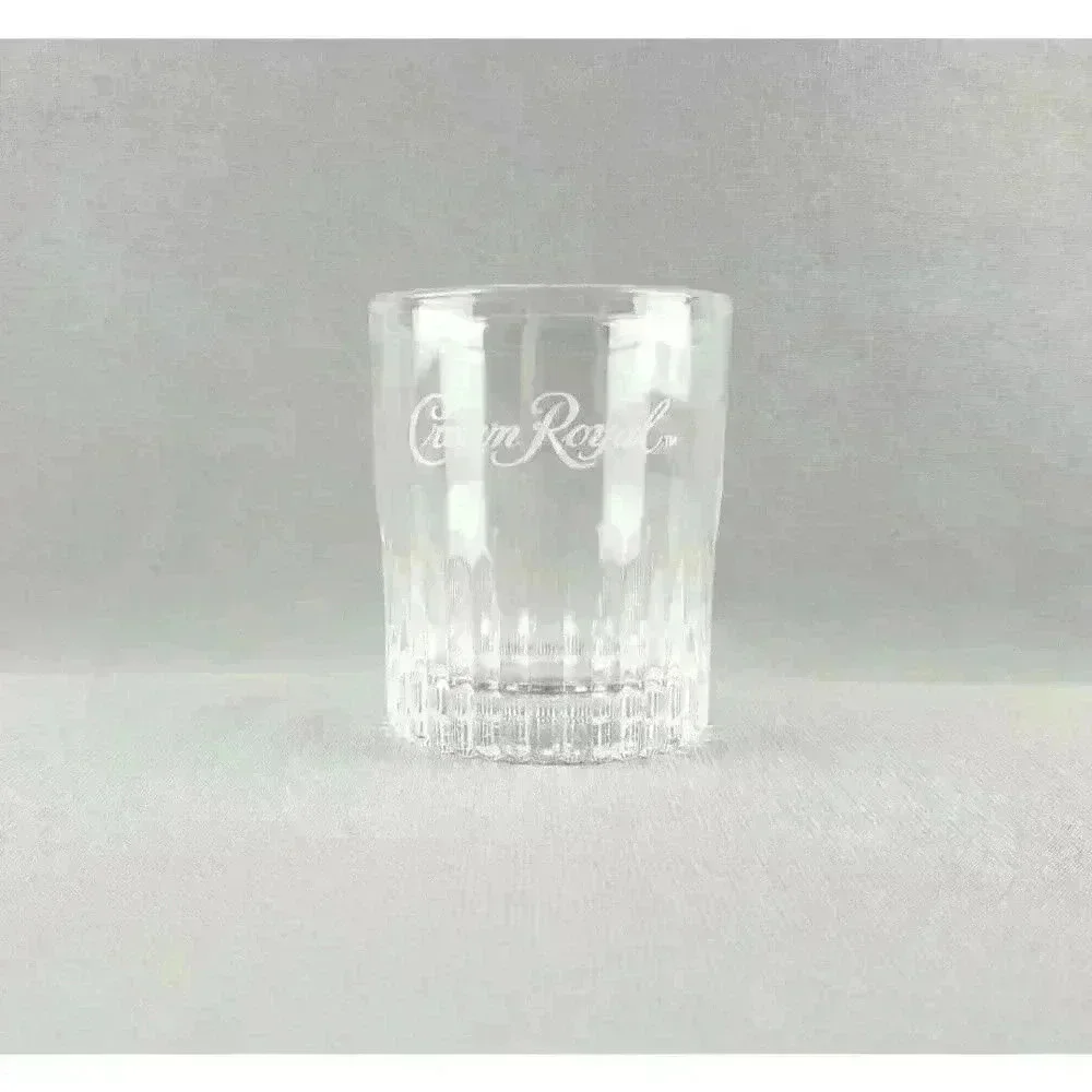 Crown Royal Old Fashioned Glass Canadian Whisky Ribbed Lowball, Embossed, Rocks - Picture 1 of 6